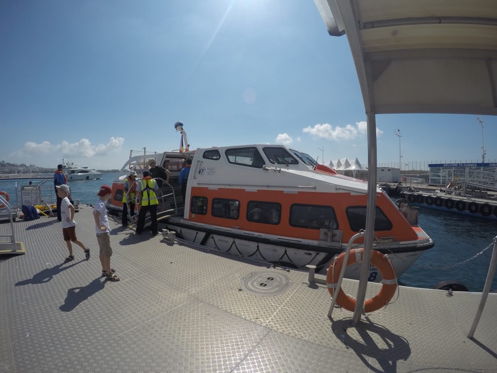 One of Ventura's tender boats in Cannes