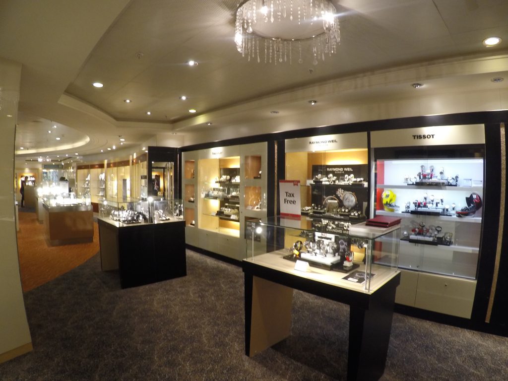There are often a variety of shops on board a cruise ship